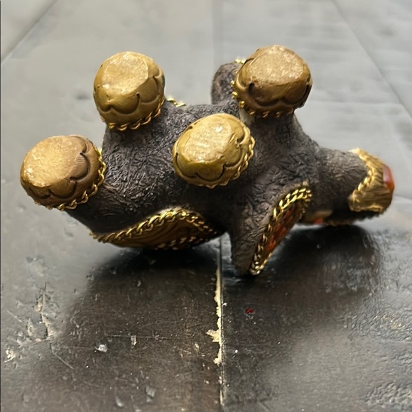 Decorative Elephant Figurine with Gold Accents. Small - Picture 4 of 7